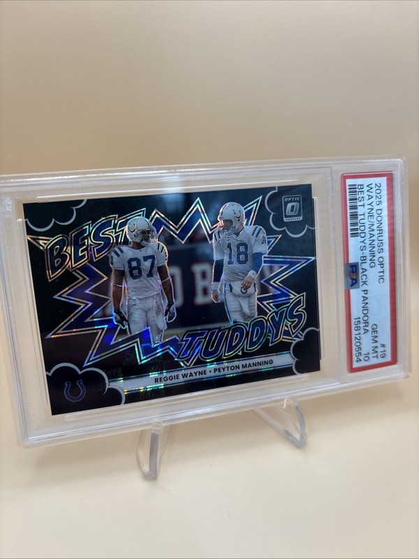 2025 Donruss Optic Payton Manning/ Wayne Best Tuddys Black Pandora #/149 PSA 10