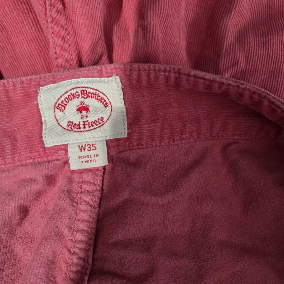 Pantalones Cortos Brooks Brothers Rojo Polar Para Hombre Pana W35 Rosa Informal Verano Aire Libre Foto 3 de 4