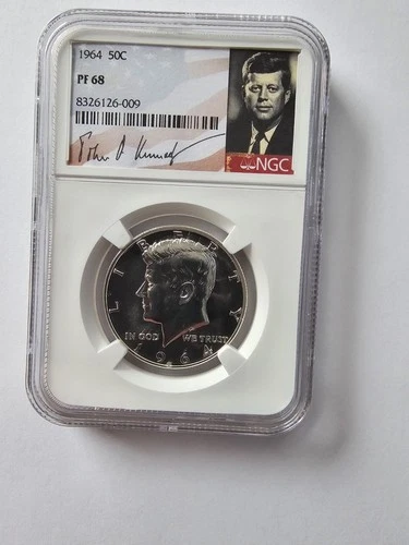 SILVER 1964 PF68 KENNEDY HALF DOLLAR NGC GRADED 90% SILVER 50C COIN