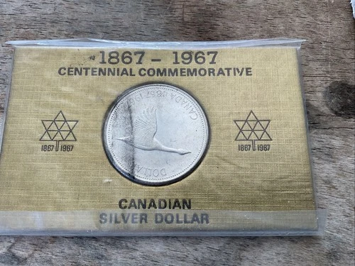 1867-1967 Canada Silver Dollar Flying Goose Centennial Coin 80% Uncirculated