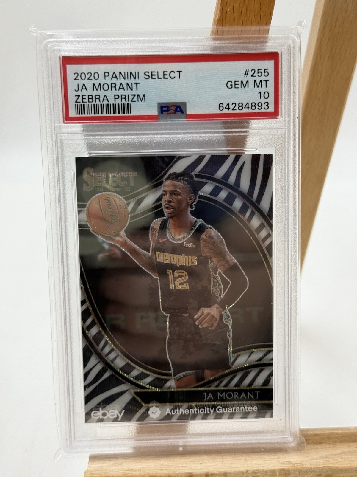2020-21 PANINI SELECT JA MORANT #255 COURTSIDE ZEBRA PSA 10!