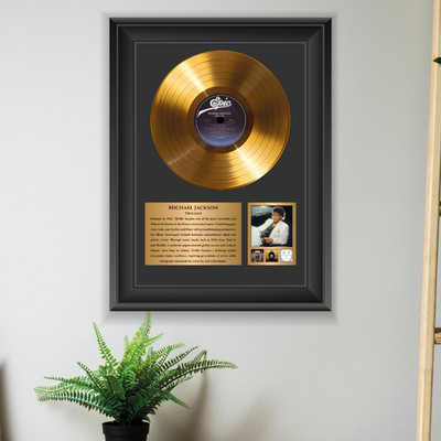 Gold Plated Michael Jackson Vinyl Record Framed Display Music Memorabilia Gift