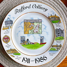 Edwardianische Porzellan Zeche Teller Rufford Zeche