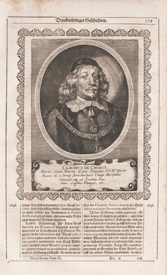 Claudius de Chabot Schwaben Markgraf Savoyen Portrait Kupferstich 1650.