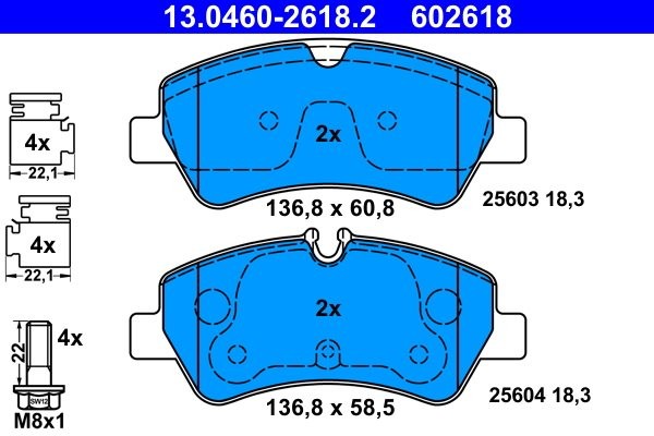 Fits ATE 13.0460-2618.2 Brake Pad Set, disc brake 13.0460-2618.2 Brak ⭐UK Stock⭐ - Image 6