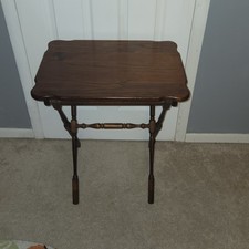 Vintage Ethan Allen Rustic OLD TAVERN Pine Wood Folding TV Tray Table-READ-