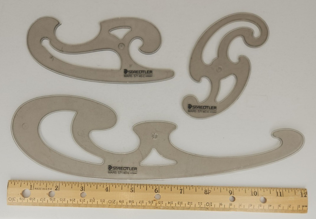 Lot of 3 Staedtler Mars 57140 ABC Drafting Tools Pre Owned