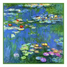 Impressionist Monet's Water Lilies 1 Counted Cross Stitch Chart Pattern