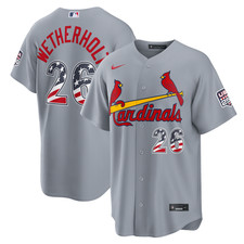 JJ 26 Wetherholt 250 4th of July Gray - MEN Stitched Jersey
