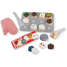 Melissa  Doug Slice and Bake Cookies Wooden Play Food Set with Toppings
