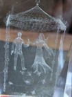 Dancing Couple in a Gazebo 3D Laser Etched Crystal Glass Prism Paperweight — photo 2