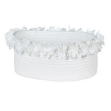 Cotton Rope Gift Basket   White Woven Gift Basket with Lace, Decorative Organ...