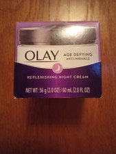 NEW Olay Age Defying Anti-Wrinkle Replenishing Night Cream 2 oz Purple Box/White