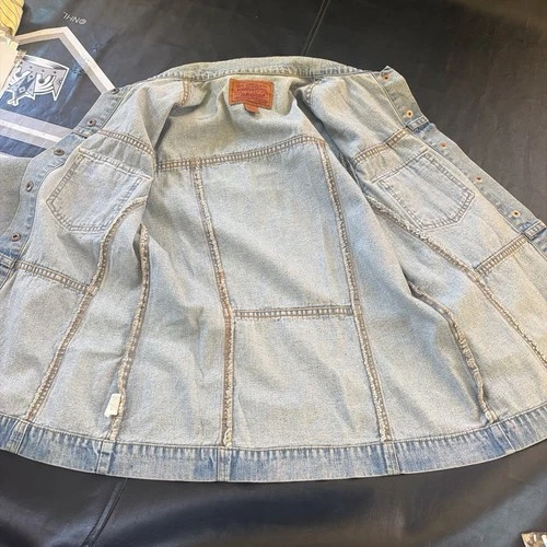 Vtg 60s 70s Levis White Tab Denim Chore Jacket Copper Buttons white tab image 6