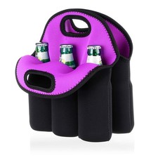 Hipiwe 6 Pack Beer Cooler Tote Bag, Extra Thick 11.42&rdquo;x11.42&rdquo;, Purple