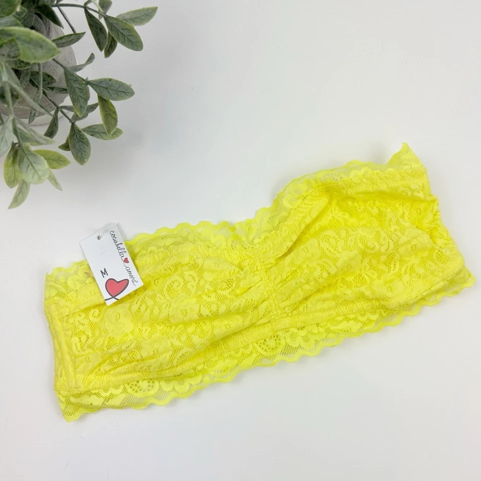 Cosabella Women's Adore Lace Bandeau Malibu Yellow Size Medium — 第 3/4 张图片