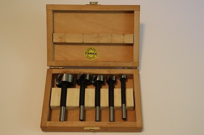 Vintage FAMAG Germany Forstner Drill Bit Set 15 35mm   5 Piece   Original Box 