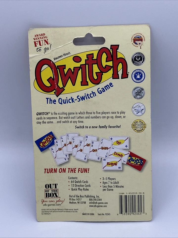 NEW SEALED QWITCH Quick Switch Game 2005 Card Game To Go Tin Out Of The Box - Image 2 of 3