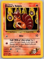 Blaine's Vulpix 66/132 Common Gym Challenge Pokemon Unlimited Lightly Played