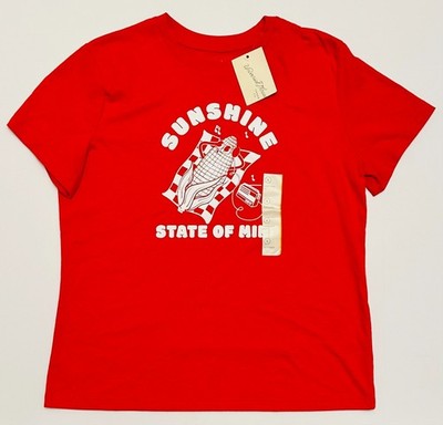 Universal Thread Sunshine State of Mind Graphic Print Youth Small Red Shirt