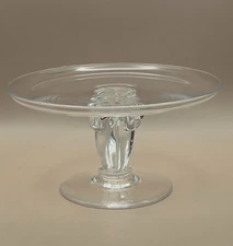 Steuben crystal compote also known as a comport, candy dish, or tazza Signed