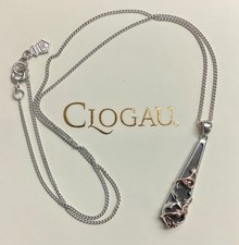 Clogau Tudor Court Black Mother of Pearl pendant necklace 18” in silver and rose