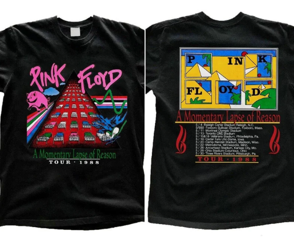 Vintage Pink Floyd Rock Band Momentary Lapse Of Reason Tour 1988 Unisex T-Shirt