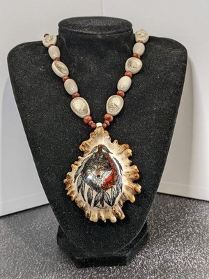 ELK Button Art work Necklace ''Artist Signed''