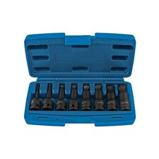 Image of Laser Tools Ball End Impact Hex Socket Bit Set 1/2"D 8 Piece Set - 7672