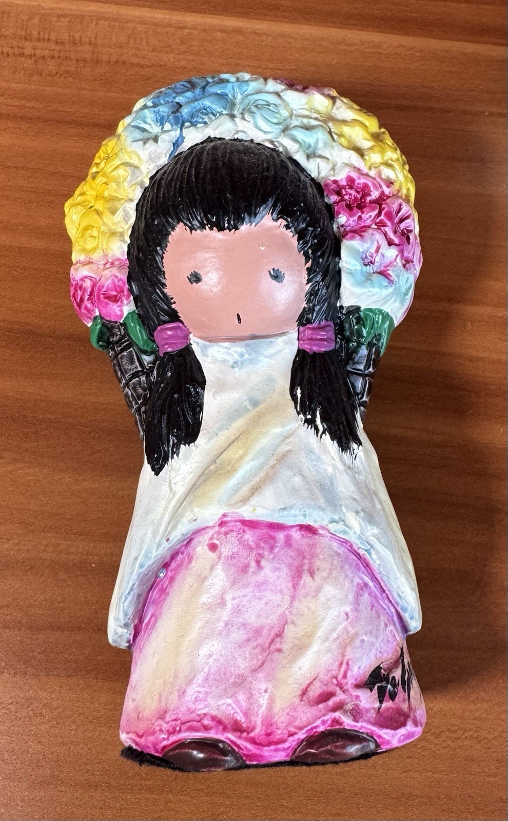 Vintage De Grazia Southwest Girl with Flowers Figure "Flower Girl" Artist Signed