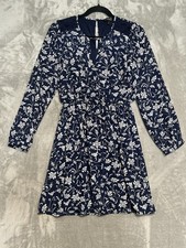 Express Long Sleeve Knee Length Dress Women’s XS Blue White Floral