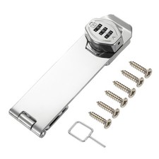Keyless Cabinet Combination Lock 6" 3-Digit Password Hasp Lock Silver