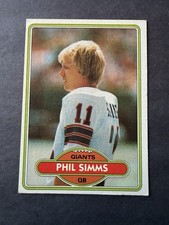 Topps 1980 Phil Simms #225 New York Giants Rookie Football NFL Trading Card. rookie card picture