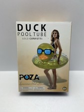 POZA Duck Pool Float Gold Confetti Inflatable Pool