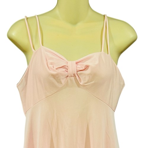 Vintage rosa Nylon Gossard Artemis langes Maxilänge geraffte Brust Nachthemd M