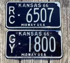 1966 KANSAS LICENSE PLATES CAR TAGS
