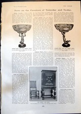 Antiker Druck Eiche Schrank Stuhl Perser Schale Französische Montierung Tafelkleid 1905