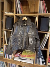 Herren Leder 70er Jahre Wrangler Jacke gebrochen Reißverschluss daher Preis groß braun