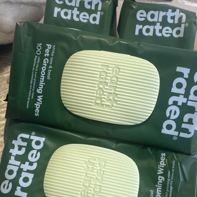 Earth Rated White Tea & Basil Scented Pet Grooming Wipes 100 Count Pack