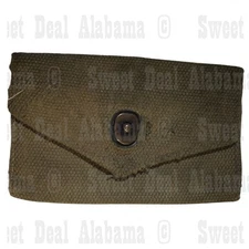 WWII Canvas First Aid Pouch for Compress, USGI Field Gear w/o Clip 5-1/2 x 3-3/8