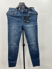 KUT From The Kloth Donna Ankle Skinny Jeans Medium Wash Raw Hem Stretch NWT 2