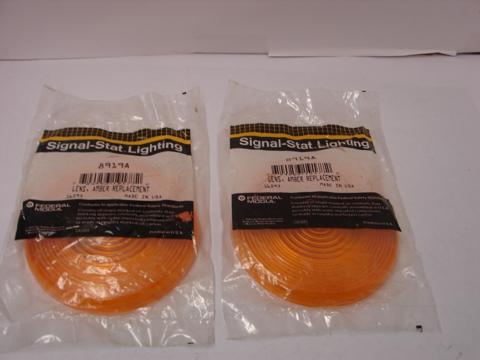 Set of 2 NOS Signal-Stat 8919A Amber Replacement Lenses -Truck /Tractor ...