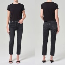 Agolde Riley High Rise Straight Crop Jeans In Panoramic Size 32