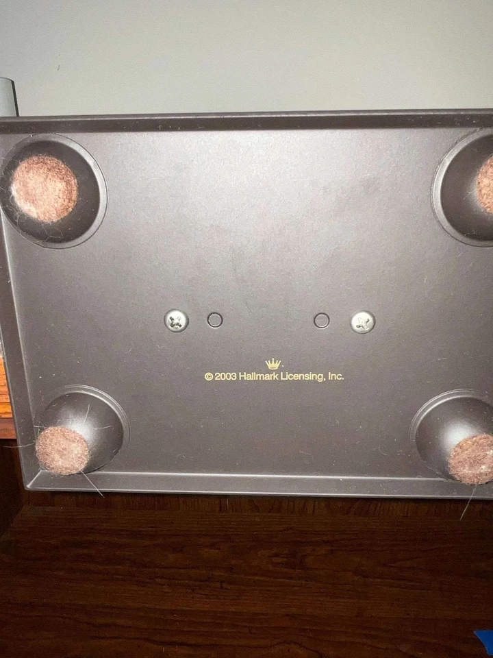 Escultura de escritorio de metal decoración árbol sello vintage 2003 azul verde hoja acento arte Foto 2 de 2