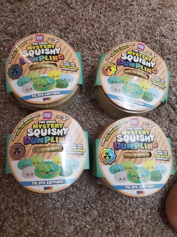 Mystery Squishy Dumpling Tie Dye Sealed RMS Walmart Exclusive Lot of 4!