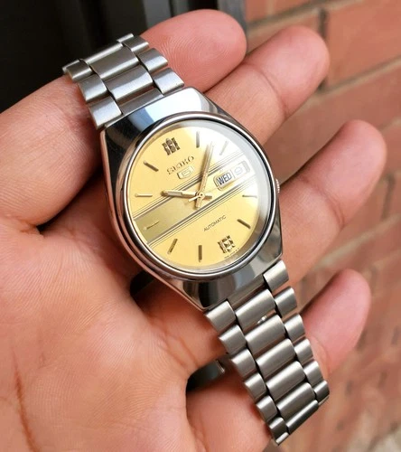 Seiko SKXM27 1997 Golden Two tone Sunburst Dial Retro Ultra Rare Vintage Auto