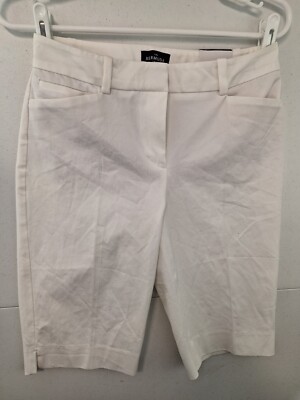 White House Black Market Women's White 11'' Bermuda Shorts Size 0 NWT $69