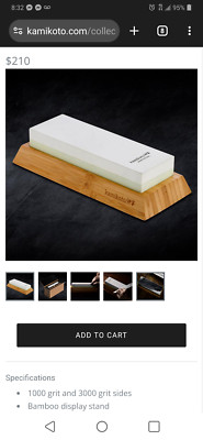 Toishi Kamikoto Sharpening WHETSTONE Knife CHEF's Professional bamboo Box NEW