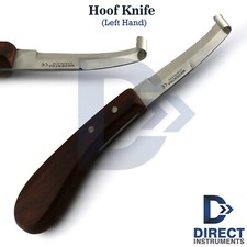 Hoof Knife Left Double Edge Blades Farrier Horses Goat Sheep Wooden Handle Vet