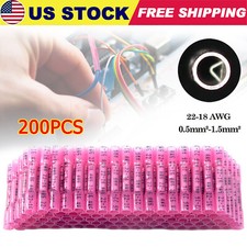200PCS 22-16 AWG Heat Shrink Butt Wire Connectors Crimp Terminals Butt Splices
